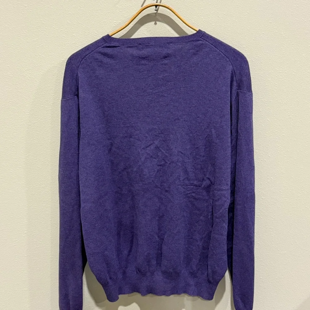 VTG Polo Ralph Lauren Pima Cotton V-Neck Sweater Mens‎ XL Long Sleeve Pony Logo